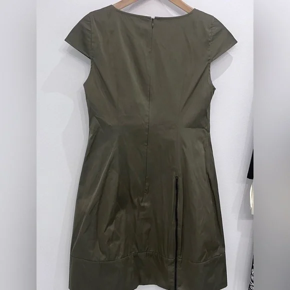 SARAH pacini green brown and grey dress with zipper size 0 - Picture 5 of 12